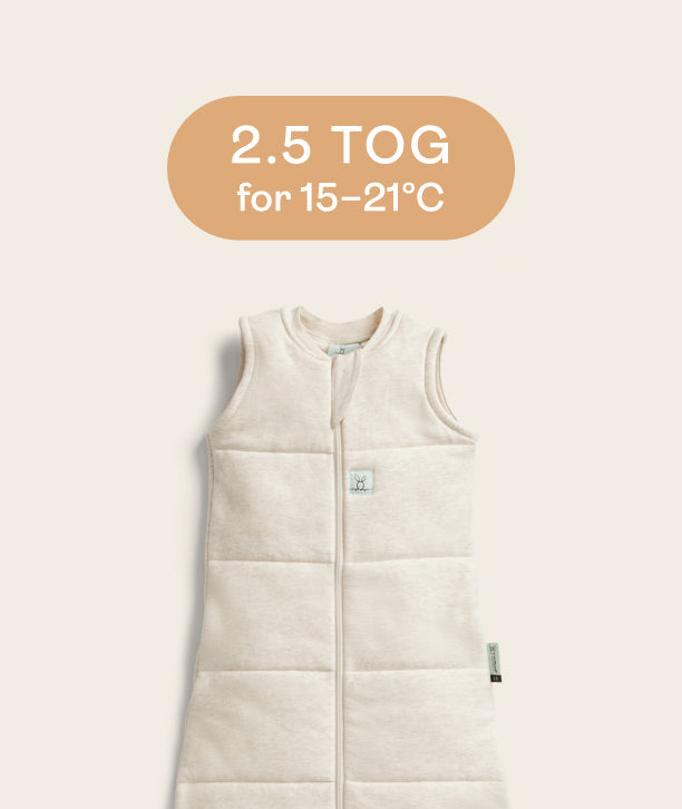 Shop ergoPouch 2.5 TOG pouches, ideal for room temperatures of 15-21°C