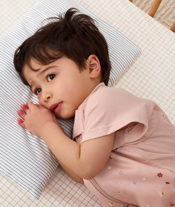 Organic Toddler Pillow Case Midnight Stripe