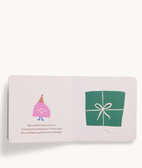 Sample of pages inside the ergoPouch It's my birthday! Book