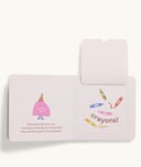 Sample of pages inside the ergoPouch It's my birthday! Book