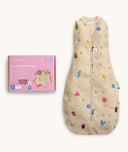 Packaging of the ergoPouch Cocoon Swaddle Bag 1.0 TOG Birthday Blobs