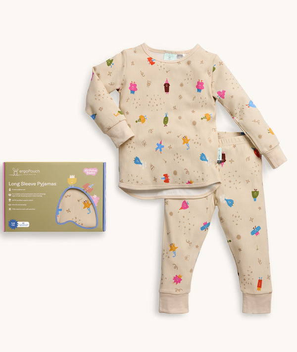 Packaging of the ergoPouch Long Sleeve Pyjamas 1.0 TOG Birthday Blobs