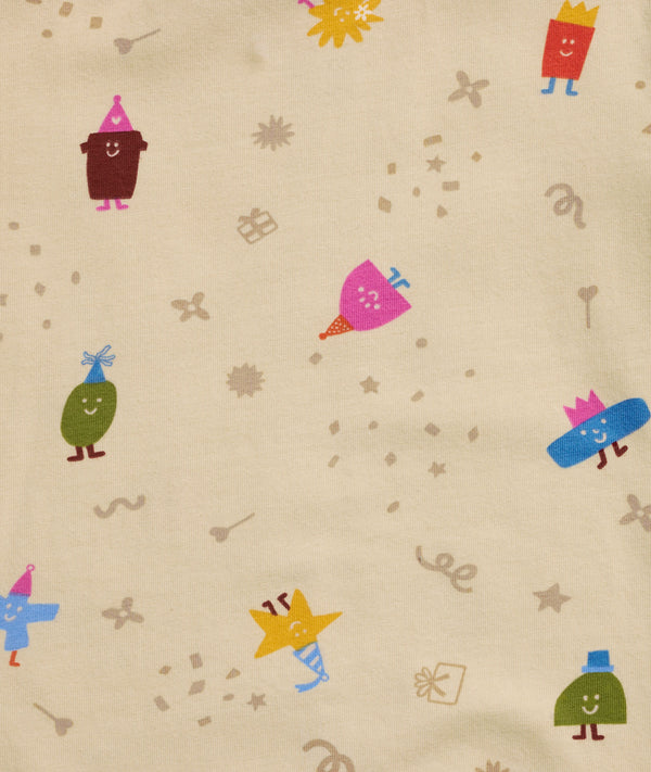 Close up of ergoPouch Birthday Blobs fabric print