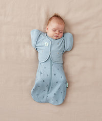Newborn wearing ergoPouch Butterfly Cardi Dragonflies