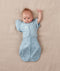 Baby wearing ergoPouch Butterfly Cardi Dragonflies with one arm out