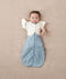 Baby wearing ergoPouch Butterfly Cardi Oatmeal Marle with one arm out