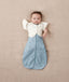 Baby wearing ergoPouch Butterfly Cardi Oatmeal Marle with one arm out