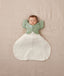 baby asleep in ergoPouch Hip Harness Cocoon Swaddle Bag 0.2 TOG Oatmeal Marle and Butterfly Cardi
