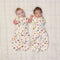 Two babies wrapped in ergoPouch Cocoon Swaddle Bag 1.0 TOG in Bon Appetit