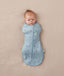 Newborn wearing an ergoPouch Cocoon Swaddle Bag 0.2 TOG Dragonflies