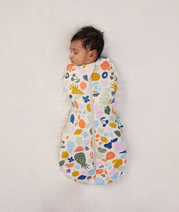 ergoPouch Cocoon Swaddle Bag 2.5 TOG Fruit Salad, a warm swaddle