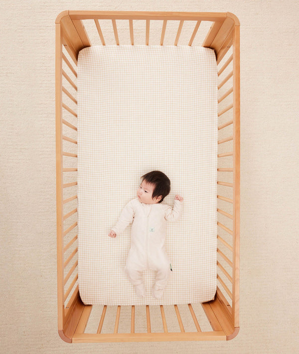 ergoPouch Organic Fitted Sheet Caramel Grid