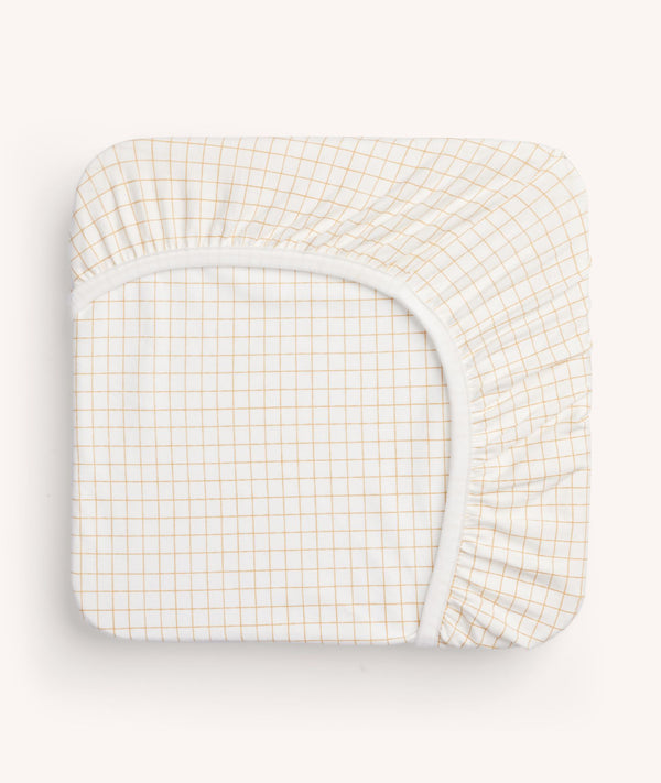 ergoPouch Organic Fitted Sheet Caramel Grid