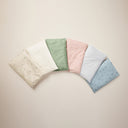 Six ergoPouch low-profile toddler pillows in variety of colours, made from organic, non-irritating materials.
