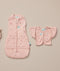 ergoPouch Butterfly Cardi Daisies next to a matching Pouch in Daisies