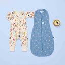 ergoPouch Cocoon Swaddle Bag 0.2 TOG in Petit Pretzel and Long Sleeve Layer 0.2 TOG in Bon Appetit