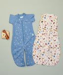 ergoPouch Jersey Sleep Suit Bag 0.2 TOG in Bon Appetit and Petit Pretzel
