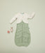 Baby wearing ergoPouch Arm Warmers Oatmeal Marle