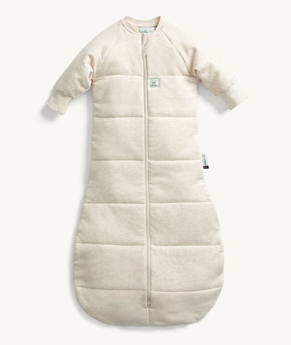 ergoPouch Jersey Sleeping Bag 2.5 TOG Sleeved Oatmeal Marle, a warm sleeping bag