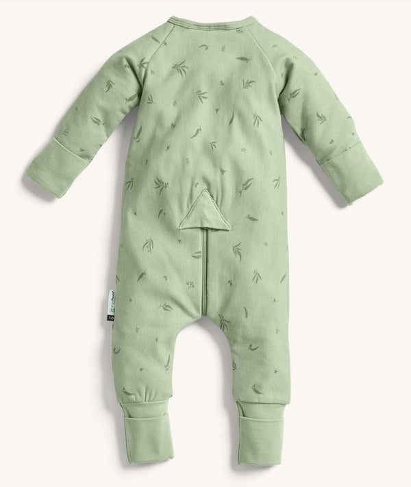 Back view of the ergoPouch Long Sleeve Layer, featuring hand and foot cuffs.