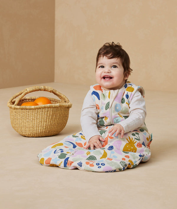 ergoPouch Jersey Sleeping Bag 2.5 TOG Fruit Salad, a warm sleeping bag