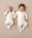 Newborn wearing an ergoPouch Long Sleeve Layer 1.0 TOG Oatmeal Marle