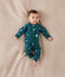Newborn baby wearing an ergoPouch Long Sleeve Layer 0.2 TOG Ocean Blue