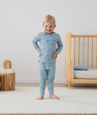 Toddler wearing 2-piece ergoPouch Long Sleeve Pyjamas 1.0 TOG Dragonflies