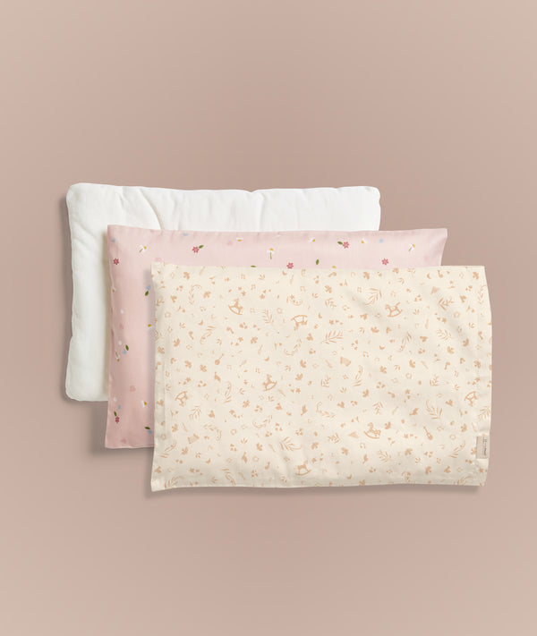 Toddler Pillow with Case + Extra Pillowcase Bundle