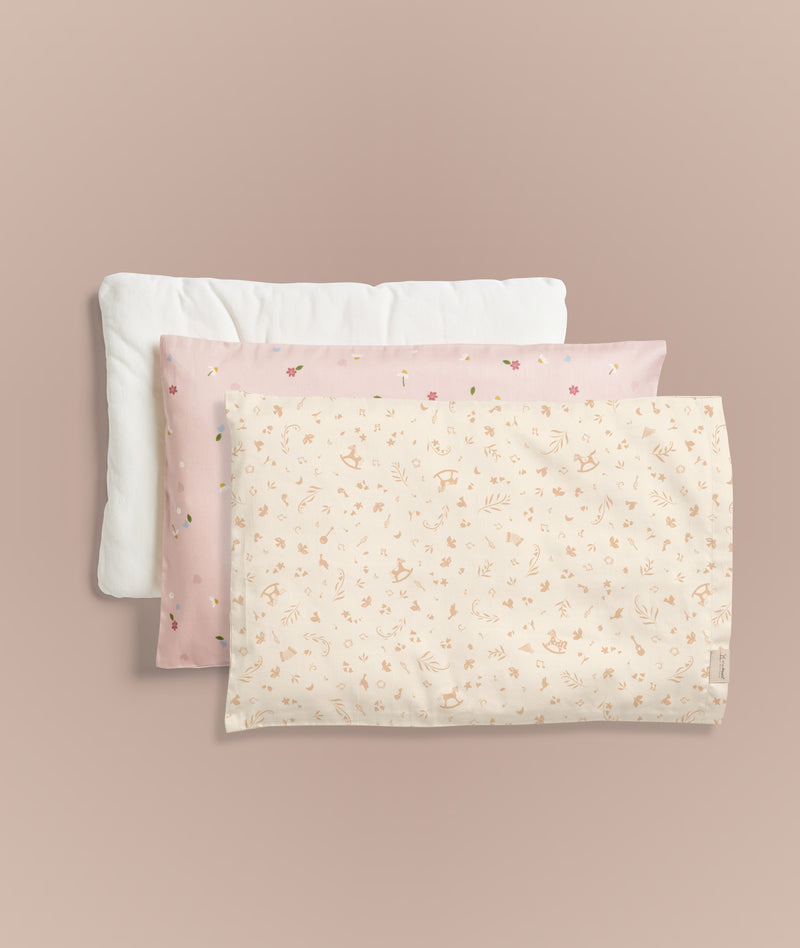 Toddler Pillow with Case + Extra Pillowcase Bundle