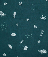 Close up of ergoPouch Ocean Blue fabric print