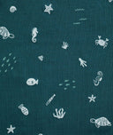 Close up of ergoPouch Ocean Blue fabric print