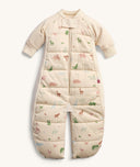 ErgoPouch Sleep Suit Bag Savannah in suit mode with legs, featuring animal prints and a padded design for a cozy, warm sleep.