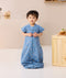 Toddler wearing ergoPouch Sleep Suit bag 1.0 TOG Petit Pretzel