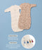 Two 3.5 TOG Sleeping Bags in Oatmeal Marle and Melody, featuring text highlighting wash-and-wear care and TOG ratings for temperature control.