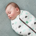 Sleeping baby wearing a Cocoon Swaddle Bag 1.0 TOG
