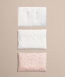 ergoPouch low-profile toddler pillows with a protector, designed for toddlers and kids transitioning to a big bed.