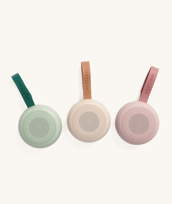 Drift Away White Noise Machine in Sage, Taupe, and Blush