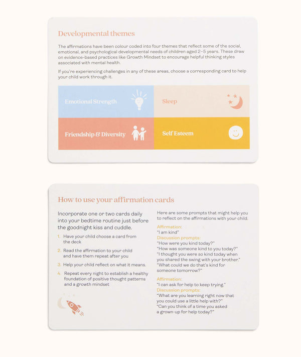 ergoPouch Hello, Sleep! Bedtime Affirmations for Kids Multi instruction cards
