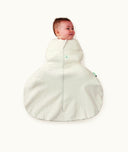 Baby wrapped in ergoPouch Hip Harness Cocoon Swaddle Bag 0.2 TOG Oatmeal Marle