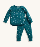 Two-piece ergoPouch Long Sleeve Pyjamas 0.2 TOG Ocean Blue for summer