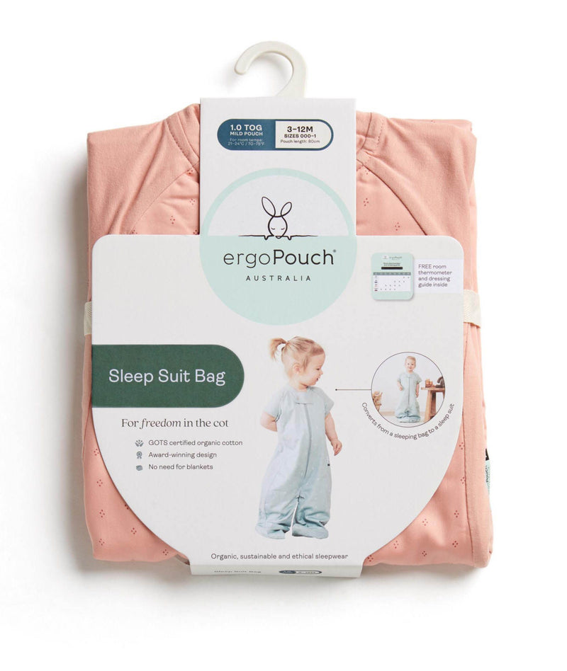 Packaging of the warm ergoPouch Sleep Suit Bag 1.0 TOG Honey Bees