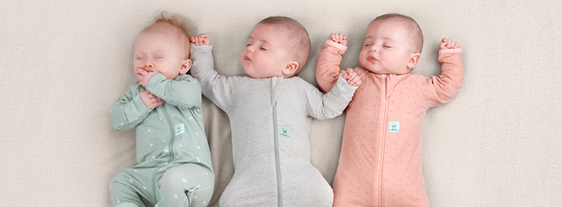 Babies wearing Long Sleeve Layers by ergoPouch - a newborn checklist must-have